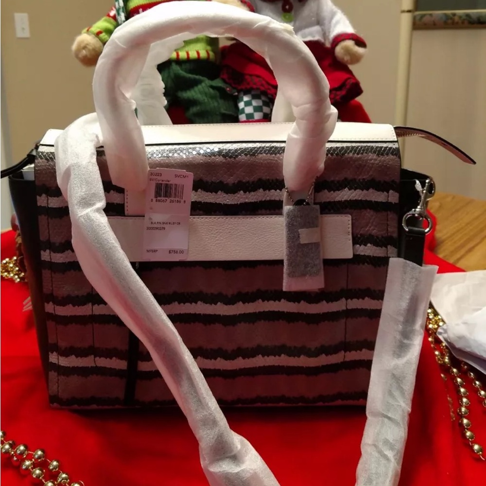 NWT Coach Bleecker Riley Pinnacle Python Emb Leather Carryall Handbag Tote 30223